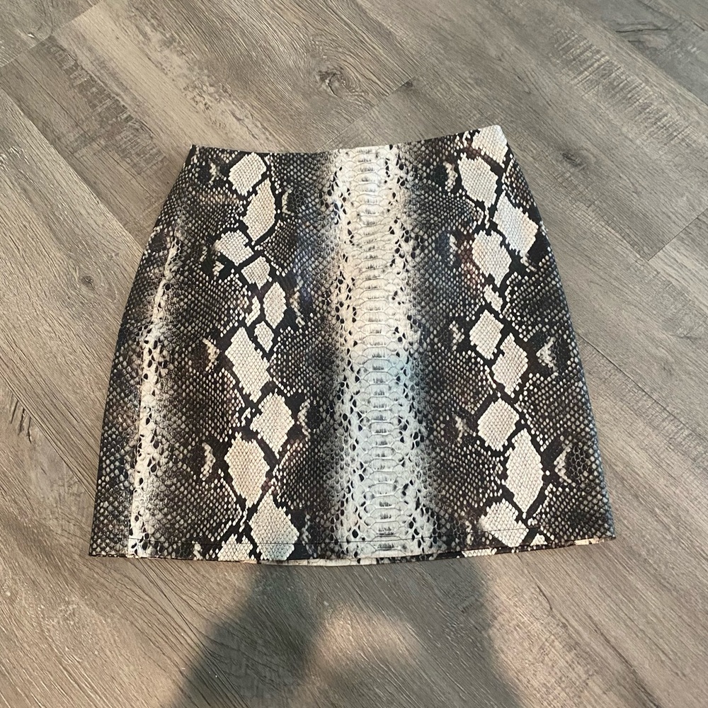 High waisted snakeskin skirt